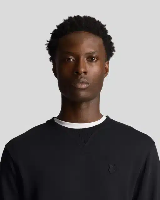 Lyle & Scott Tonal Eagle Crew Neck Sweatshirt Jet Black