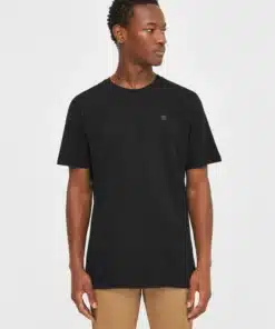 Knowledge Cotton Apparel Basic Badge Polo T-shirt Black Jet