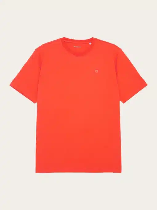 Knowledge Cotton Apparel Basic Badge Polo T-shirt Red Clay