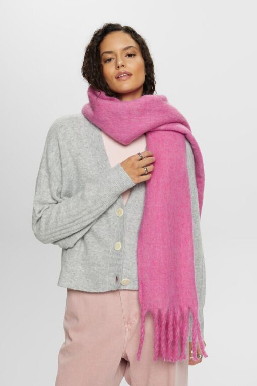 Esprit Fluffy Scarf Pink Fuchsia