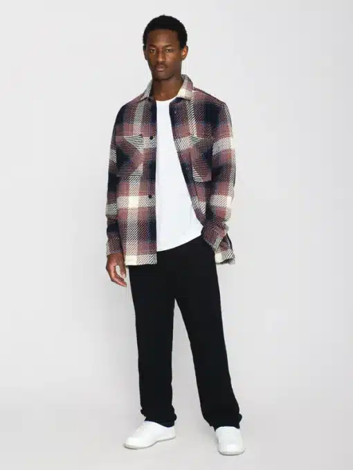 Knowledge Cotton Apparel Checked Overshirt Blue Check