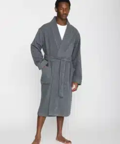 Knowledge Cotton Apparel Bathrobe Dark Grey Melange