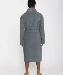 Knowledge Cotton Apparel Bathrobe Dark Grey Melange