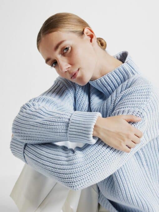 Selected Femme Selma Knit Pullover Cashmere Blue