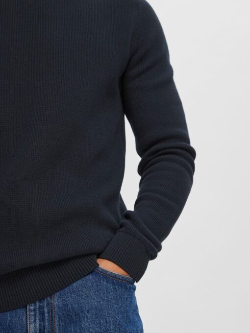 Selected Homme Dane Structured Crew Neck Knit Sky Captain