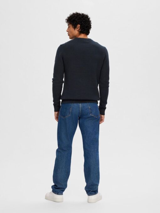 Selected Homme Dane Structured Crew Neck Knit Sky Captain