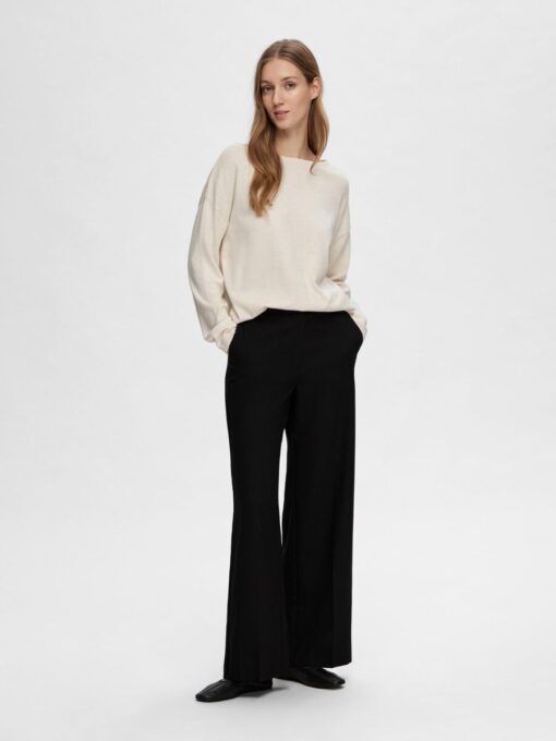 Selected Femme Berga Boat Neck Knit  Birch