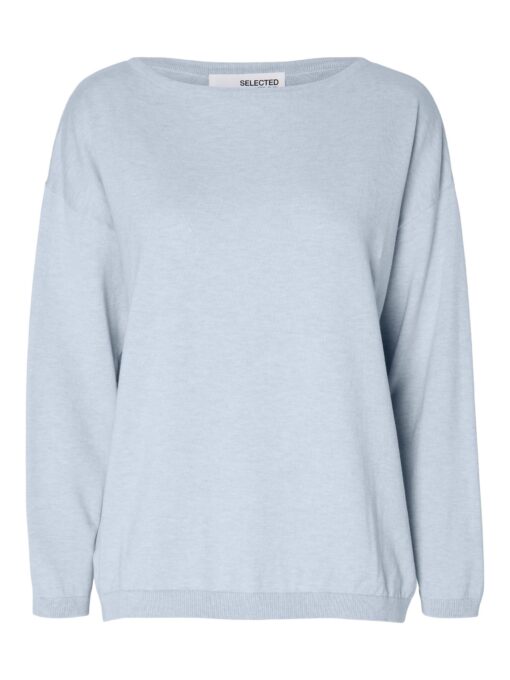 Selected Femme Berga Boat Neck Knit Cashmere Blue