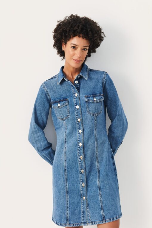 Part Two Fiva Dress Medium Denim Blue