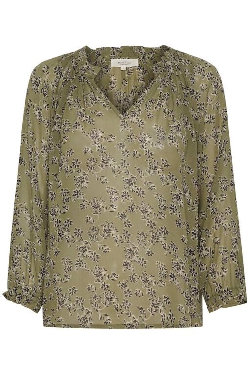 Part Two Elsia Blouse Vetiver Scattered Flower