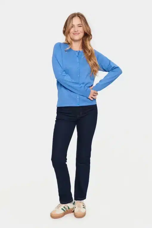 Saint Tropez Milasz Knitted Cardigan Dutch Blue Melange