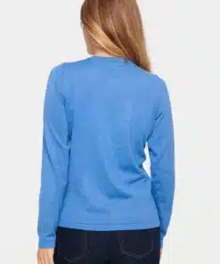 Saint Tropez Milasz Knitted Cardigan Dutch Blue Melange