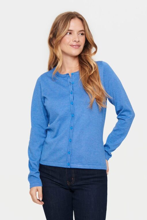 Saint Tropez Milasz Knitted Cardigan Dutch Blue Melange