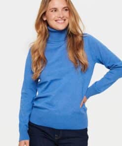 Saint Tropez Milasz Rollneck Pullover Dutch Blue Melange