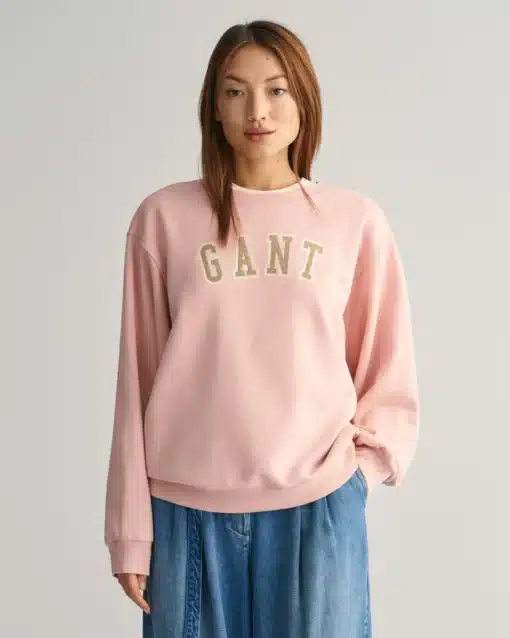 Gant Woman Logo C-Neck Sweat Dusty Rose
