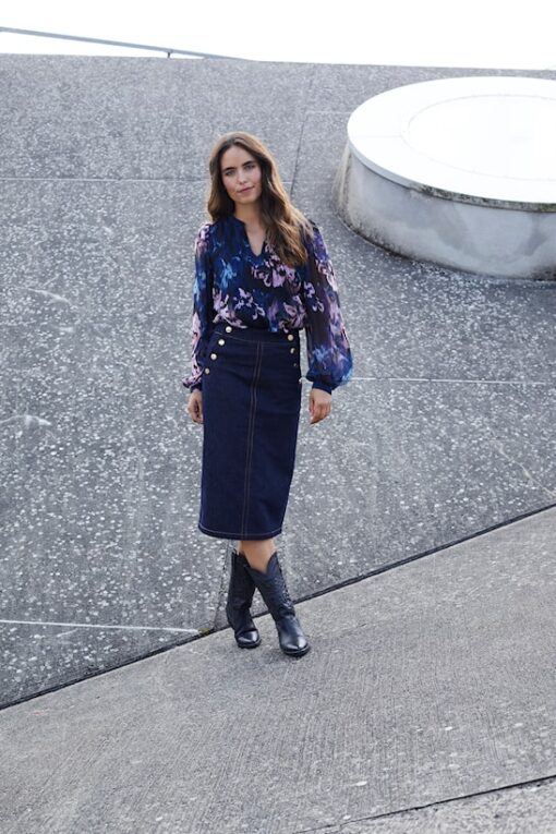 Rue de Femme New Corsa Blouse Blue Ribbon