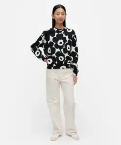 Marimekko Leiot Pieni Unikko Sweatshirt Black/White