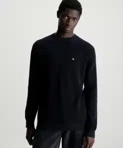 Calvin Klein Ribbed Cotton Jumper Black