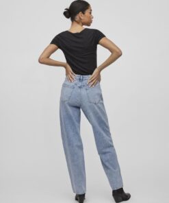 Vila Kelly High Straight Jeans Light Blue Denim