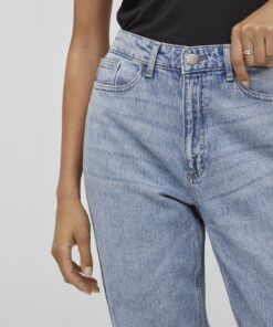 Vila Kelly High Straight Jeans Light Blue Denim