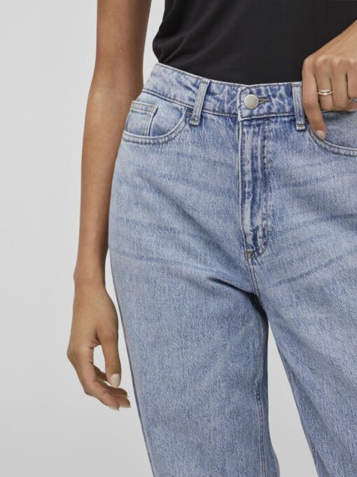 Vila Kelly High Straight Jeans Light Blue Denim