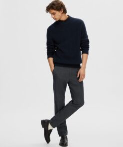 Selected Homme Slim Miles Brushed Pants Dark Grey