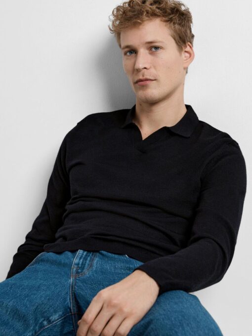 Selected Homme Town Knit Open Polo Sky Captain