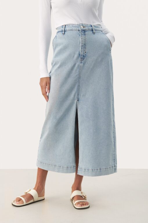 Part Two Caliah Skirt Light Blue Denim