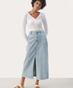 Part Two Caliah Skirt Light Blue Denim