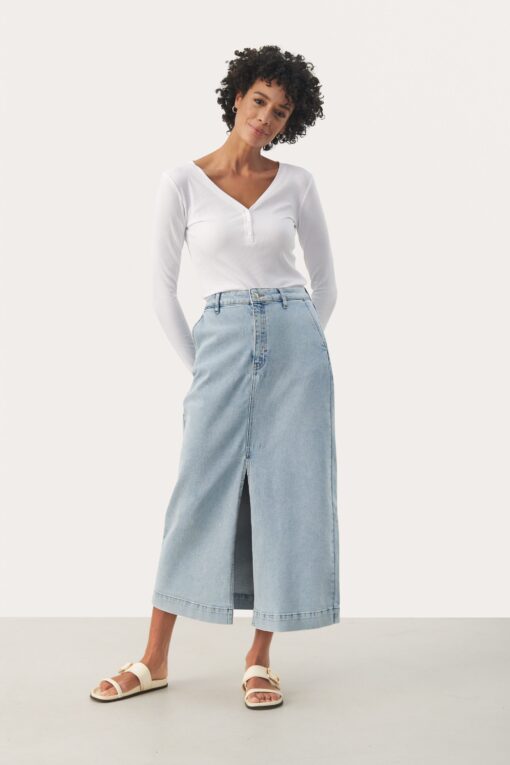 Part Two Caliah Skirt Light Blue Denim
