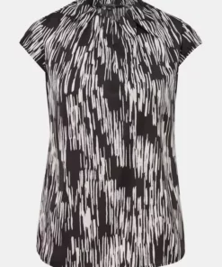 Comma, Print Blouse Top Black
