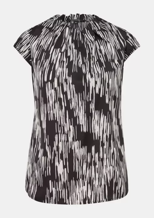 Comma, Print Blouse Top Black