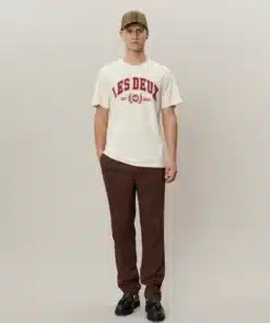 Les Deux University T-shirt Light Ivory/Burnt Red