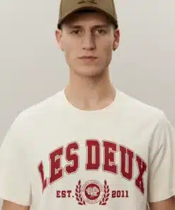 Les Deux University T-shirt Light Ivory/Burnt Red