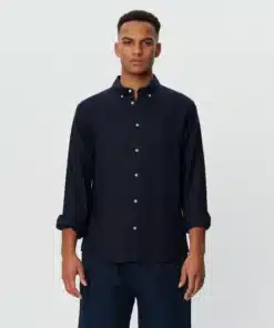 Les Deux Kristian Linen B.D. Shirt Dark Navy