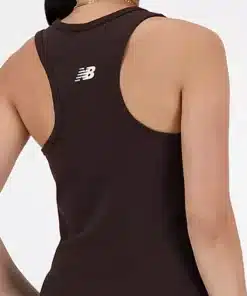 New Balance Linear Heritage Rib Knit Racer Tank Black Coffee