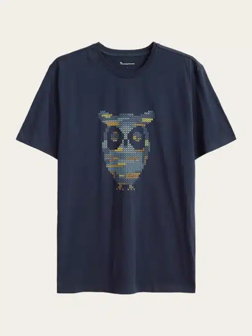 Knowledge Cotton Apparel Big Crosstitch T-shirt Night SKy