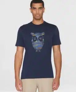 Knowledge Cotton Apparel Big Crosstitch T-shirt Night SKy