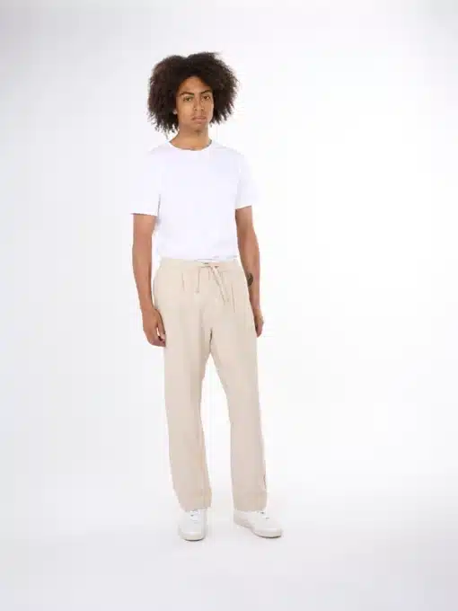 Knowledge Cotton Apparel Fig Loose Linen Pant Light Feather Gray