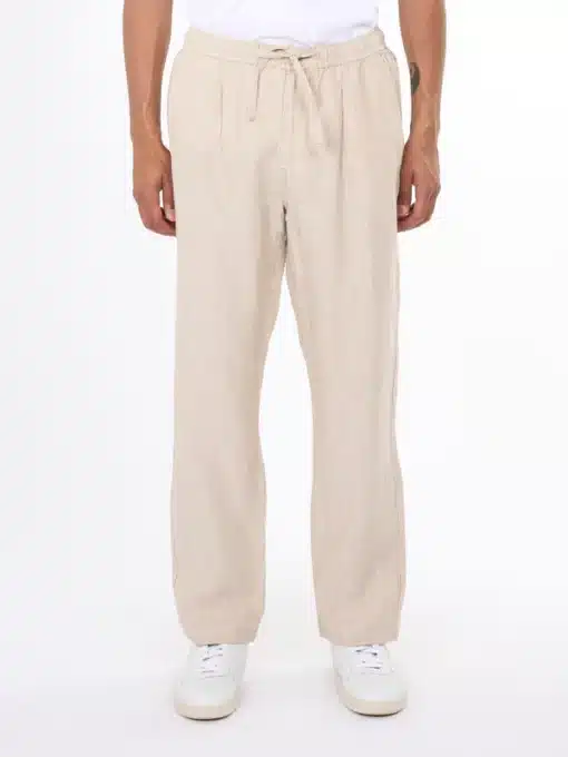 Knowledge Cotton Apparel Fig Loose Linen Pant Light Feather Gray
