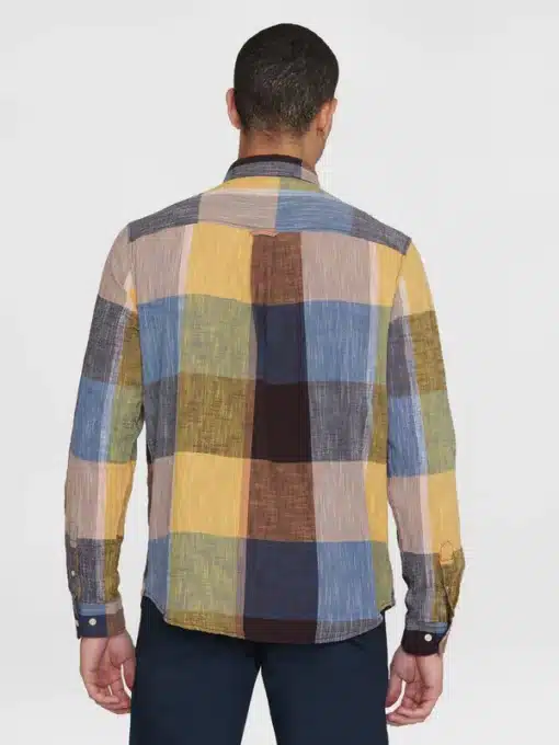 Knowledge Cotton Apparel Regular Checked Shirt Blue Check