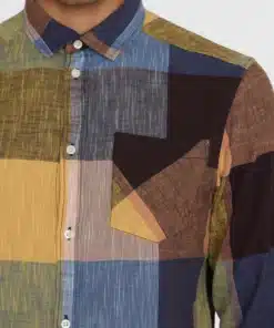 Knowledge Cotton Apparel Regular Checked Shirt Blue Check