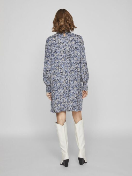 Vila Moda Jia High Neck Ls Dress True Blue