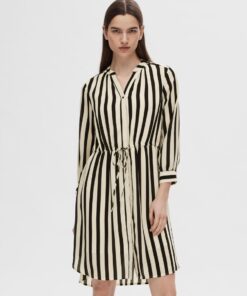 Selected Femme Damina 7/8 Aop Dress Black/White