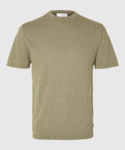 Selected Homme Berg Linen Knit Tee Vetiver