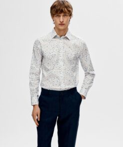 Selected Homme Slimsoho Aop Shirt White