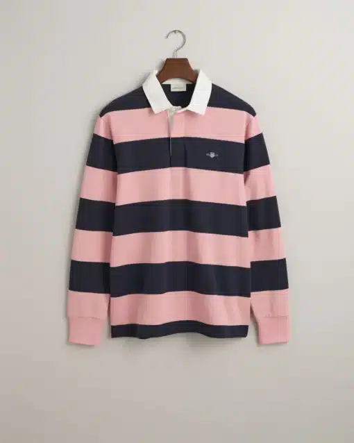 Gant Reg Shield Barstripe Heavy Rugger Shirt Bubbelgum Pink