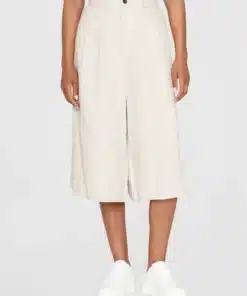 Knowledge Cotton Apparel Eve Natural Linen Baggy Culotte Light Feather Gray