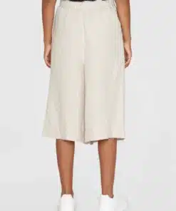 Knowledge Cotton Apparel Eve Natural Linen Baggy Culotte Light Feather Gray