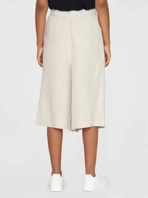Knowledge Cotton Apparel Eve Natural Linen Baggy Culotte Light Feather Gray